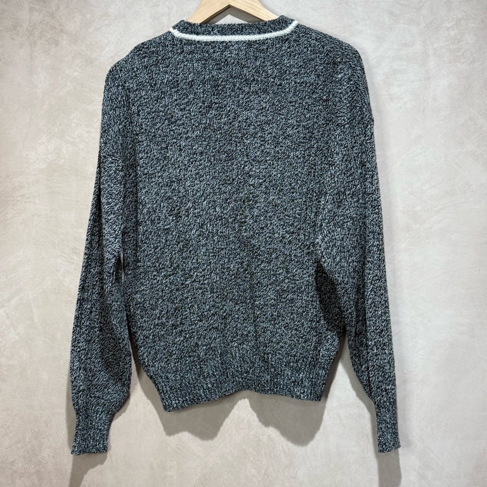 Vintage 80s Expressions Abstract Sweater Black/Grey Medium, Retro Geometric Knit - Picture 5 of 6